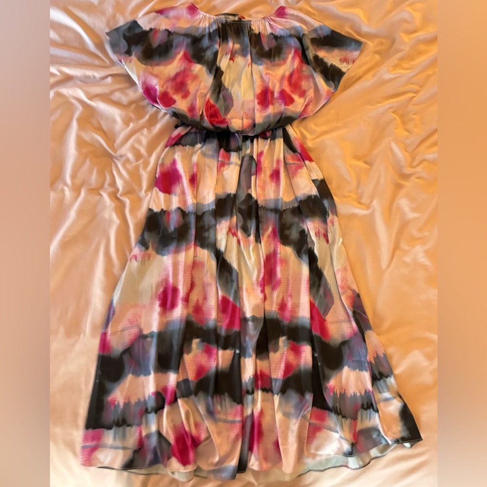 Soft Surroundings Pink and Blue Tie Dye Maxi Sundress